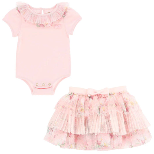 Pink 'Alexis' & 'Pip' Skirt Babygrow Set